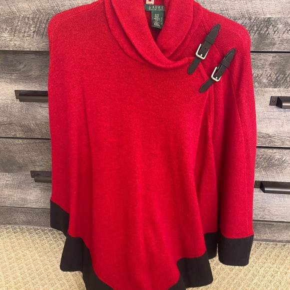 Lauren Ralph Lauren Sweaters - Lauren Ralph Lauren Red Poncho